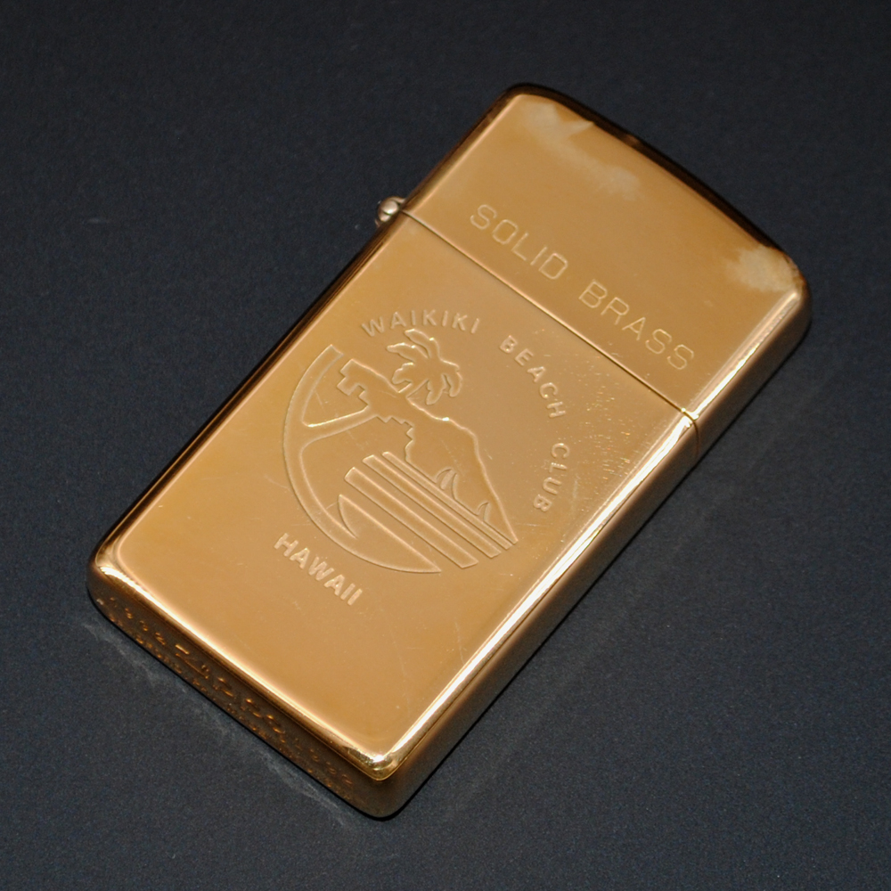 原装正品Zippo打火机-绝版收藏-1992年纯铜纪念底夏威夷纤巧窄机