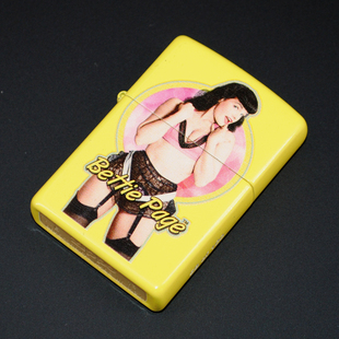 原装正品Zippo打火机-绝版收藏-2013年女郎贝蒂佩吉限量100黄漆