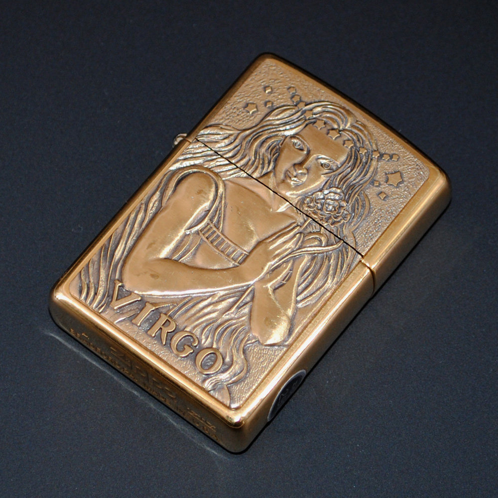 原装正品Zippo打火机-绝版收藏-1998年纯铜巴雷特十二星座处女座