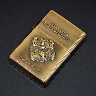 绝版 原装 正品 Zippo打火机 1997年熏铜金蝙蝠1937复刻 收藏