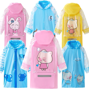 儿童雨衣带书包位加厚卡通雨披男女童小孩幼儿园学生雨衣充气帽檐