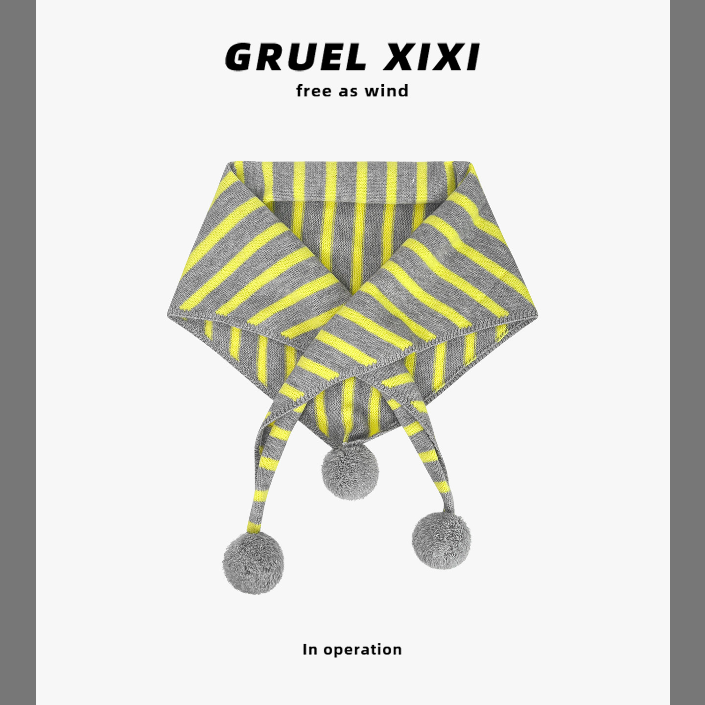 2025韩系红色可爱球球三角巾披肩女秋冬季氛围感围巾百搭保暖围脖