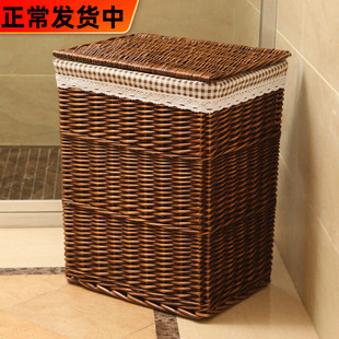 收纳筐脏衣篮藤编脏衣服收纳筐脏衣篓玩具收纳筐火锅店用柳编篮子