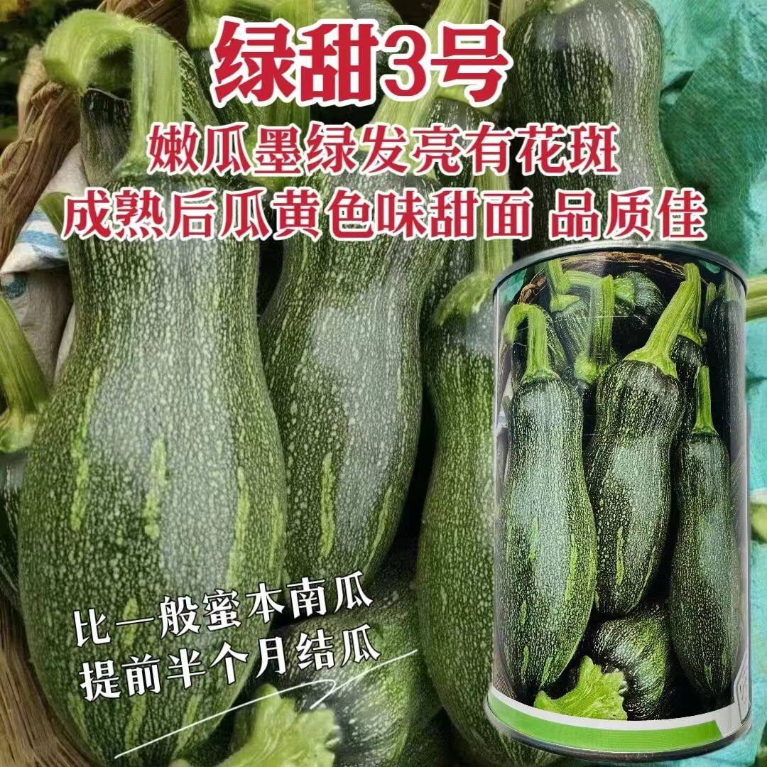 绿甜3号南瓜种子嫩瓜墨绿发亮有花斑杂交蜜本南瓜种籽老瓜味甜面