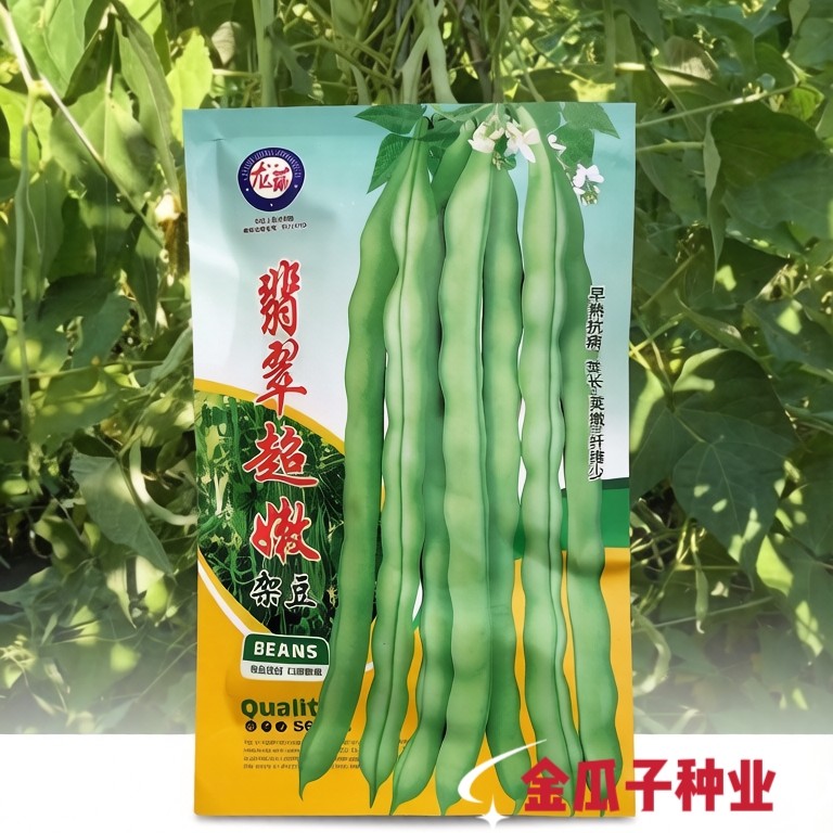 翡翠超嫩架豆王种子嫩白绿豆角种籽高产抗病农家田园四季蔬菜种孑