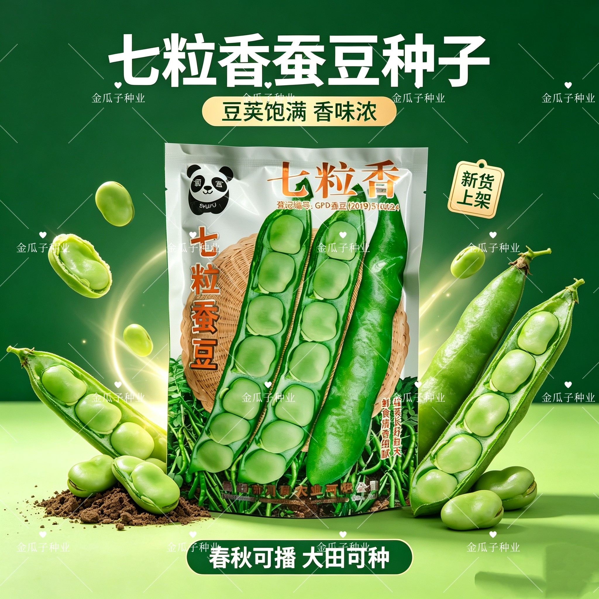 正品七粒蚕豆种子高产抗病七粒香大蚕豆种籽农家春秋季播蔬菜种孑