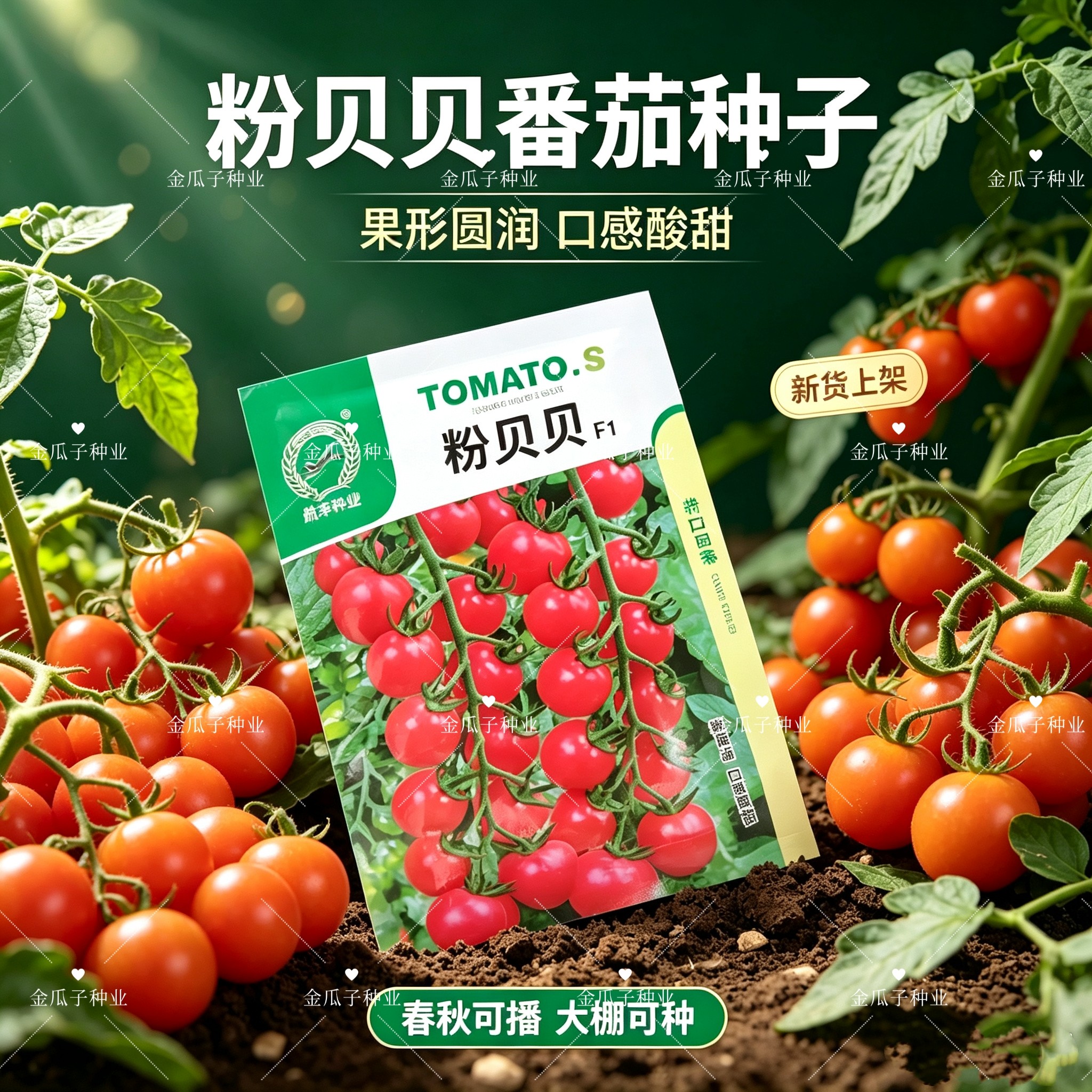 粉贝贝番茄种子西红柿种孑圣女果小柿子春季四季夏秋冬樱桃小番茄