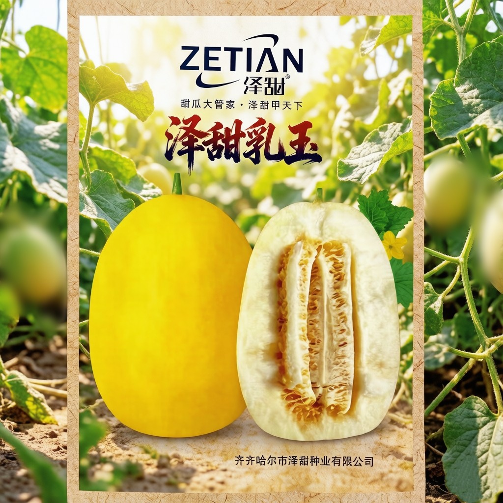 译甜乳玉甜瓜种子早熟薄皮甜瓜高圆形乳白色润黄香味浓香瓜种籽