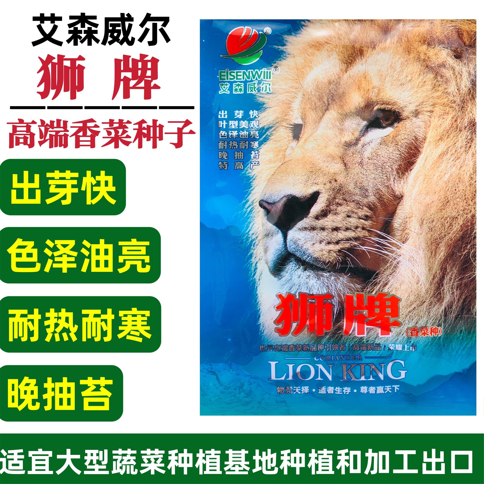 狮牌香菜种子高端大叶香菜品种出芽快色泽油亮耐热耐寒芫荽进口籽