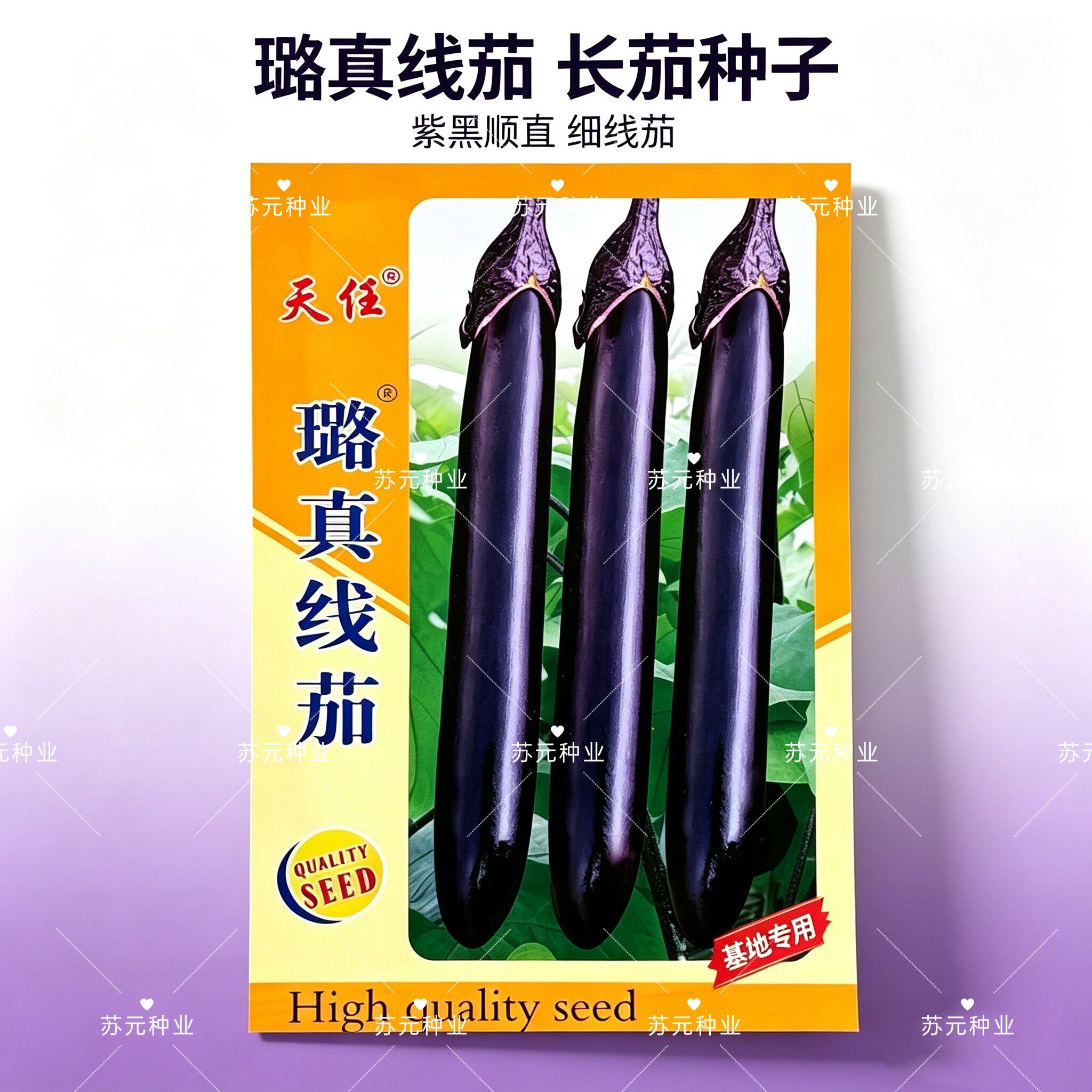 天任璐真线茄种子早熟品种果实长线型紫黑亮春秋冬大棚小拱棚种植