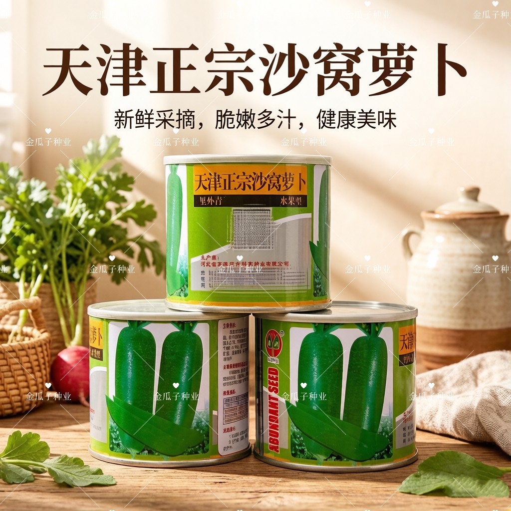 天津沙窝萝卜种子水果萝卜种子种籽绿皮绿肉青萝卜秋冬蔬菜种子孑