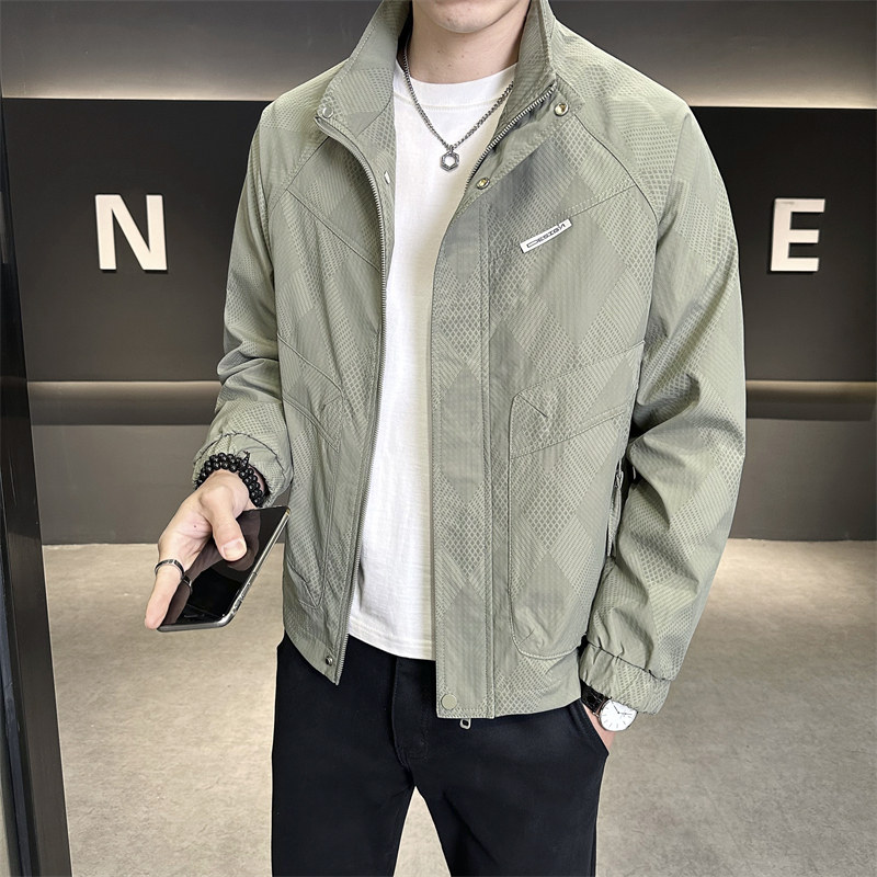 青年男士薄款夹克外套立领上衣