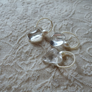 ｜扑扑原创设计｜高透天然白水晶软戒指小众法式冷淡风度假风极简