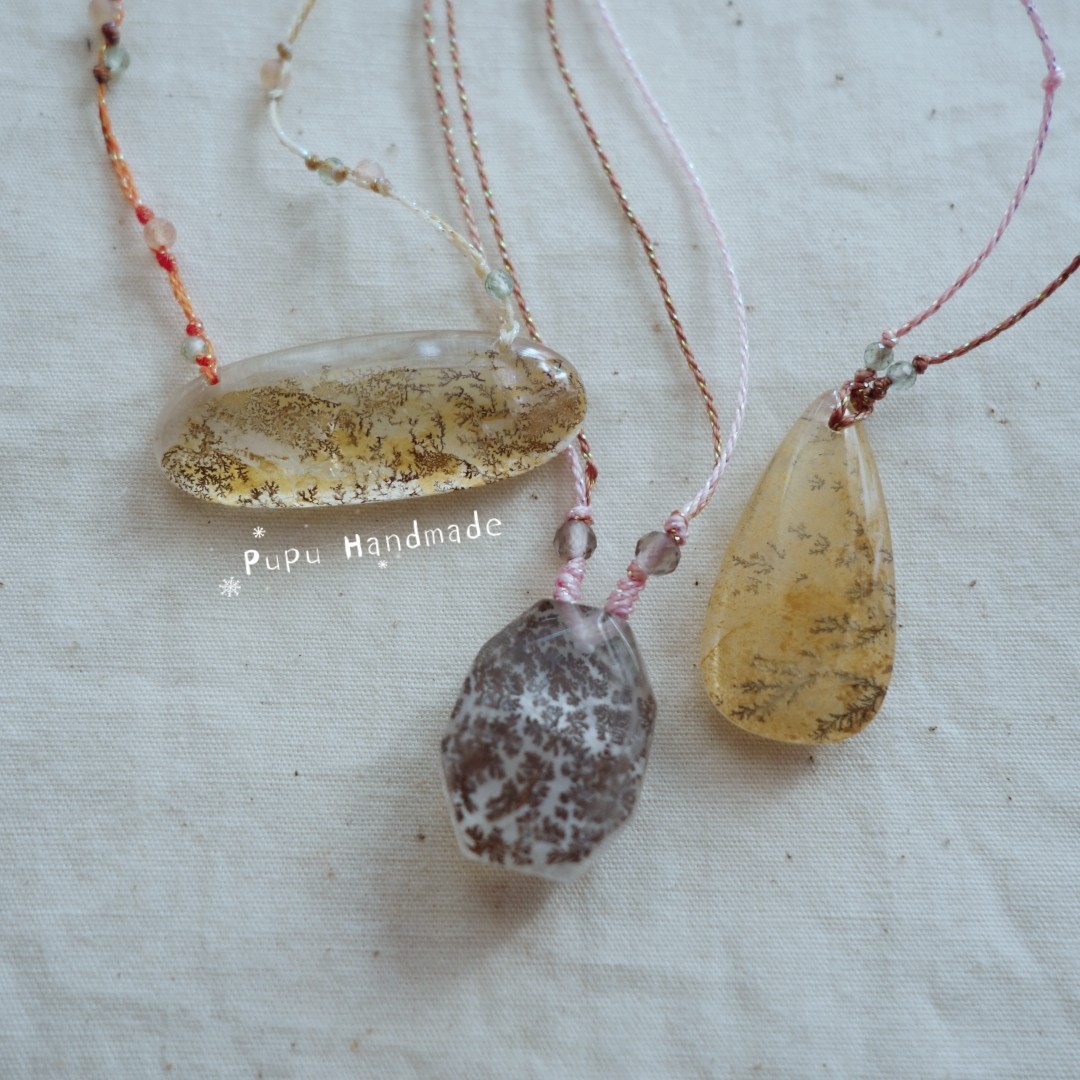 PUPU制物/天然石孤品款系列/唯美花草幽灵石水滴项链百搭精致个性,饰品/流行首饰/时尚饰品新,银饰项链,淘宝优惠券,粉丝福利购,淘宝优惠卷