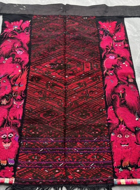特色手工艺品苗绣驿站老土布蜡染桌旗苗绣衣服老背带苗族围腰A001
