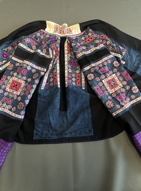 苗族服装苗族衣服土布拼接衣服蜡染麻布衣服小花苗衣服A427
