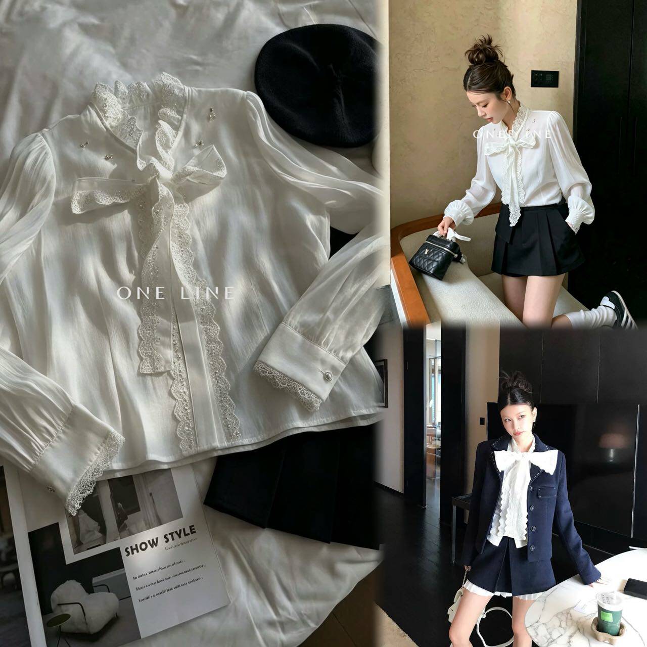 欧洲站2026秋冬新款法式蕾丝精致内搭蝴蝶结小众衬衫女高级感上衣