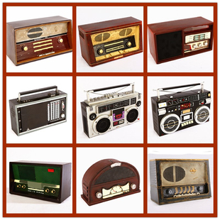 70年代复古怀旧老式收音机模型铁皮收音机拍照道具老物件装饰品