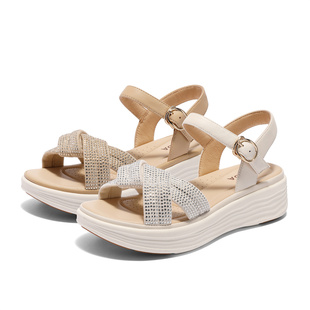 时尚 2025夏季 新款 ZTG05BL5 复古厚底休闲凉鞋 凉鞋 森达时装 女款