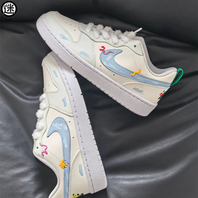 球鞋定制 Nike/耐克 Court Borough 海澜云舟简约多巴胺女子板鞋