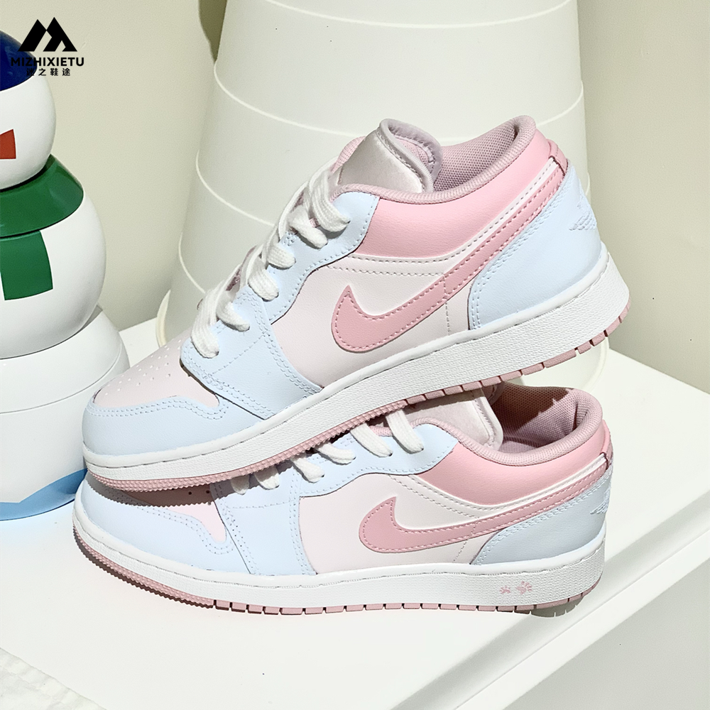 球鞋定制 Jordan Air Jordan 1云蓝少女风多巴胺女子低帮百搭板鞋,运动鞋new,板鞋,淘宝优惠券,粉丝福利购,淘宝优惠卷