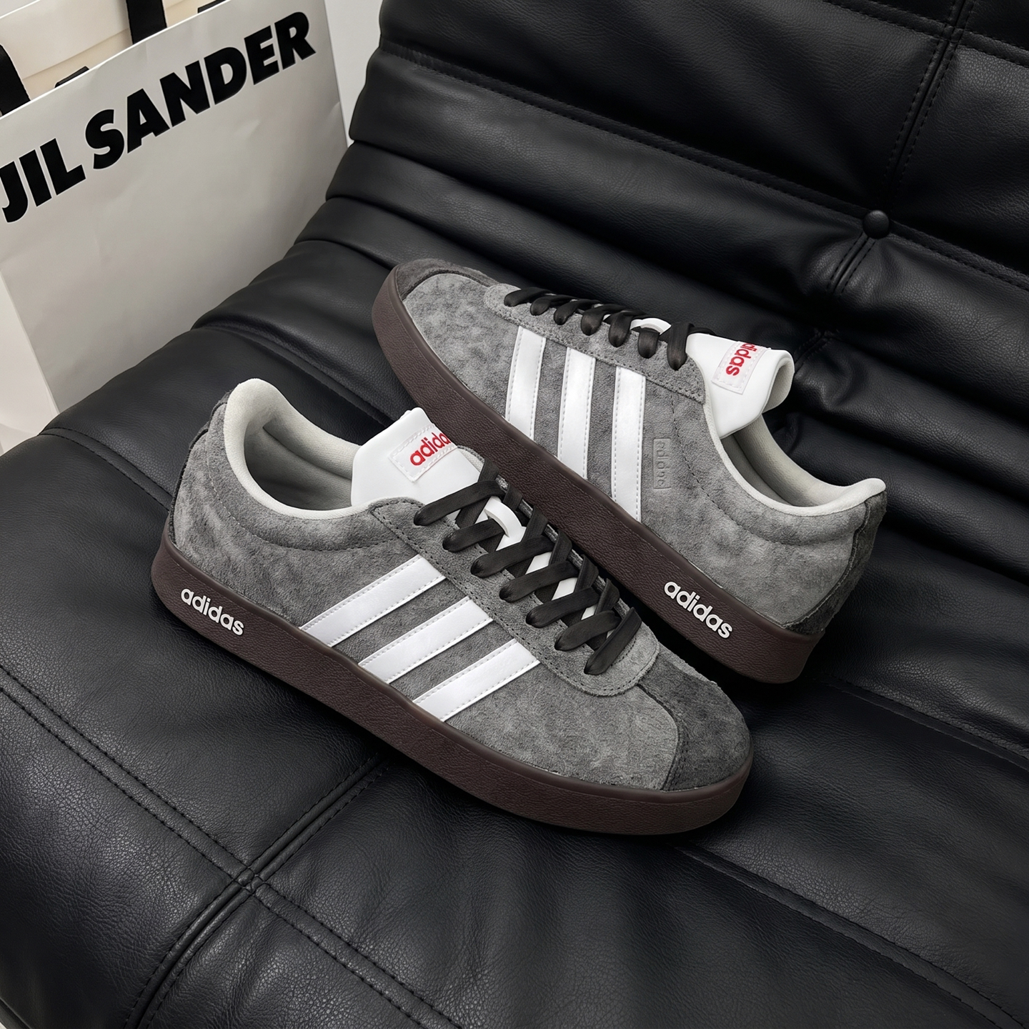 球鞋定制 Adidas/阿迪达斯 Neo VL 黑银复古黑武士德训男女子板鞋
