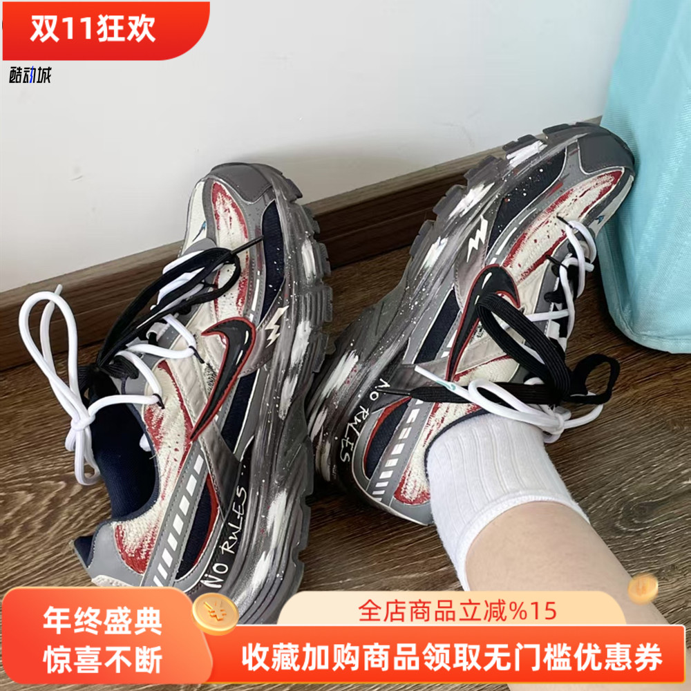 球鞋定制 Nike/耐克 Initiator  猩红之月机能涂鸦男子复古老爹鞋