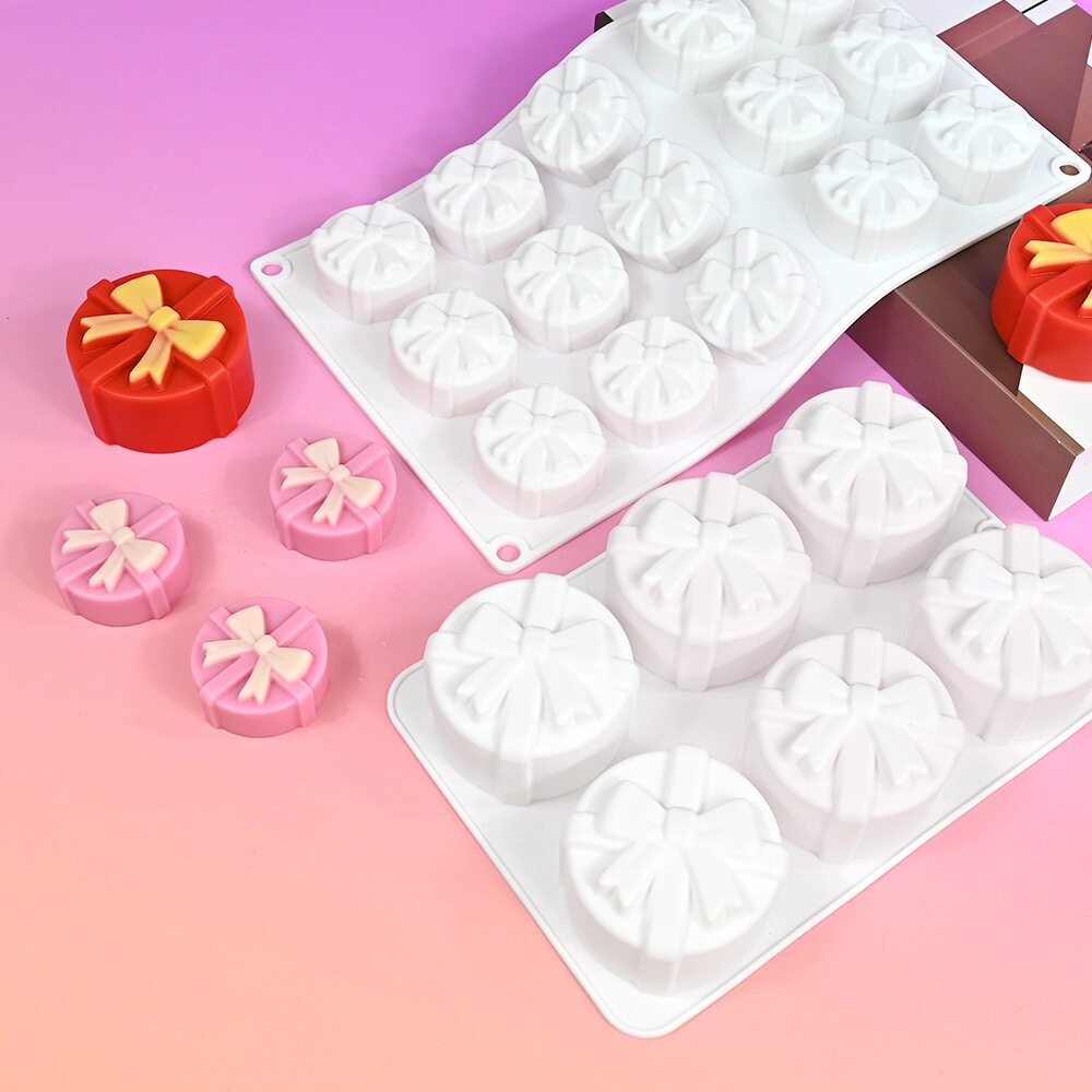 情人节礼物蝴蝶结慕斯蛋糕硅胶模具巧克力甜品喷砂果冻模烘焙爱心