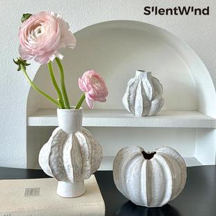 SilentWind寂风复古高颜值ins陶瓷花瓶小摆件客厅桌面插仿真干花