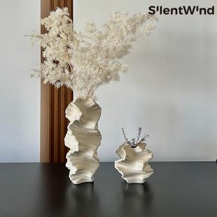 SilentWind现代侘寂风高颜值艺术感陶瓷花瓶家居民宿插花软装 摆件