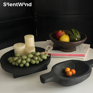 SilentWind寂风日式 实木果盘家用客厅茶几水果盘收纳置物香薰托盘