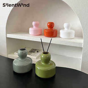 SilentWind寂风生活北欧风设计师纯色玻璃小花器家居桌面香薰瓶