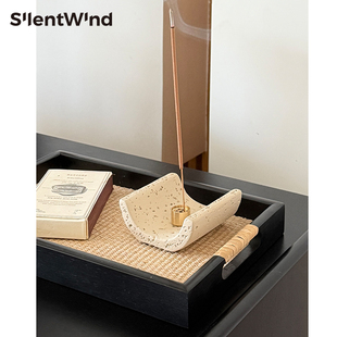 SilentWind寂风简约风水泥石线香插侘寂风高级感小众香插香盘摆件