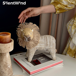 SilentWind寂风 饰品 北欧风开运小狮子艺术摆件工艺品卧室客厅装
