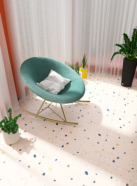 绿色水磨石瓷砖600X600网红彩色防滑地砖厨房餐厅阳台卫生间墙砖