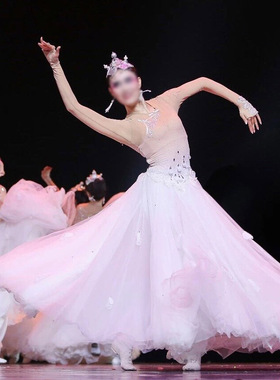 新款古典民间民族舞蹈荷花奖蒙古族额尔古纳河同款表演服飘逸舞裙