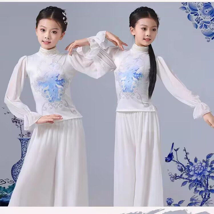 金晨同款古典舞青花瓷中国风舞蹈服艺考国风古典舞蹈服女飘逸服装