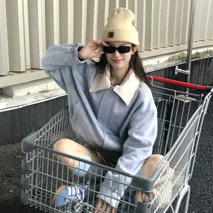 麂皮绒可拆领外套女秋季2025年新款设计感小众美式复古棒球服夹克