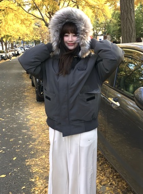 美式复古工装宽松派克羽绒棉服女高级感情侣加厚冬季新款棉袄外套