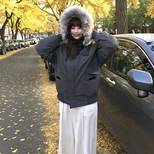 美式复古工装宽松派克羽绒棉服女高级感情侣加厚冬季新款棉袄外套