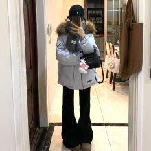 超好看工装棉服女韩系宽松2025冬季新款加厚大毛领棉衣派克服外套