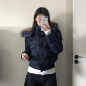 加厚高级感短款 南区菲奥娜藏青色棉服女2025冬季 新款 显瘦棉衣外套