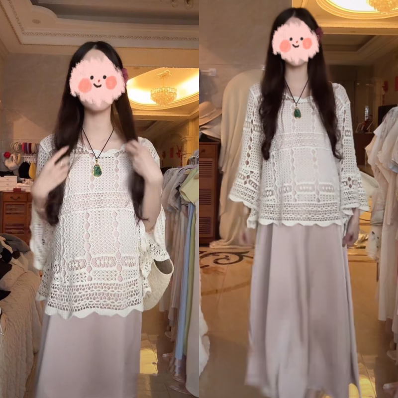 2025夏季孕妇装缎面吊带裙两件套