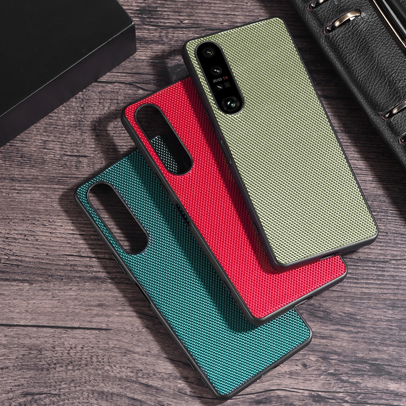 适用索尼Xperia 10VI/1 VII手机壳防摔简约商务个性创意尼龙皮纹男女款1VI/5V/10VI/5IV/10 Ⅲ/5III保护套潮