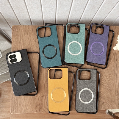 适用谷歌Pixel 10/9Pro Fold折叠手机壳简约商务个性创意布纹磁吸防摔保护套男女款潮