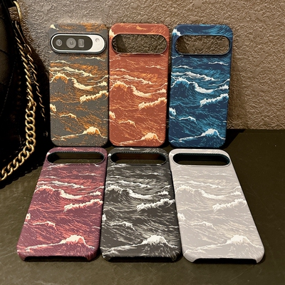 适用谷歌Pixel 9/10pro XL手机壳磁吸海浪纹碳纤维纹简约商务个性创意防摔10A男女款9/8/7保护套潮