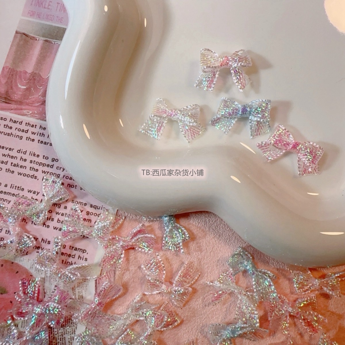 手工布艺迷你蝴蝶结人鱼姬闪粉DIY奶油手机壳手工发夹发绳捏捏材,饰品/流行首饰/时尚饰品新,其他DIY饰品配件,淘宝优惠券,粉丝福利购,淘宝优惠卷