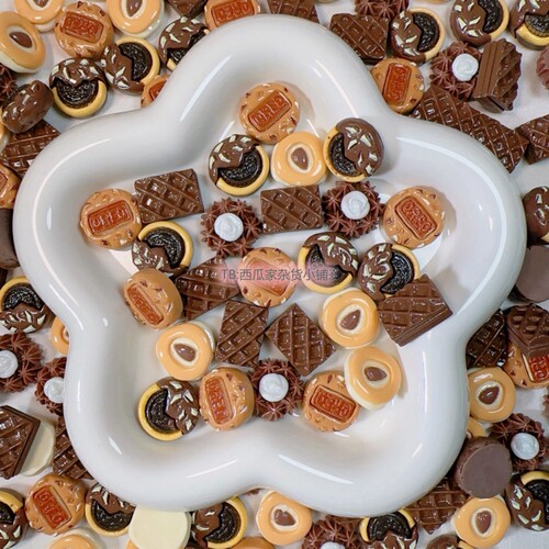 树脂配件仿真食玩巧克力糖太妃糖咖啡DIY奶油手机壳手工发夹材料