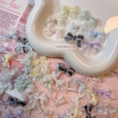 手工定制款 迷你蕾丝蝴蝶结娃娃屋DIY手工发夹捏捏材料奶油胶素材