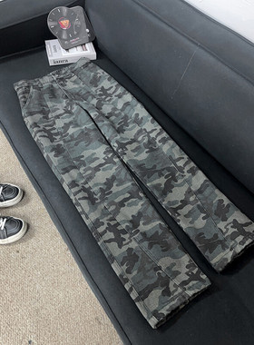 B221美式ins高街宽松拼接迷彩加绒牛仔裤 LK24366-特P46控88